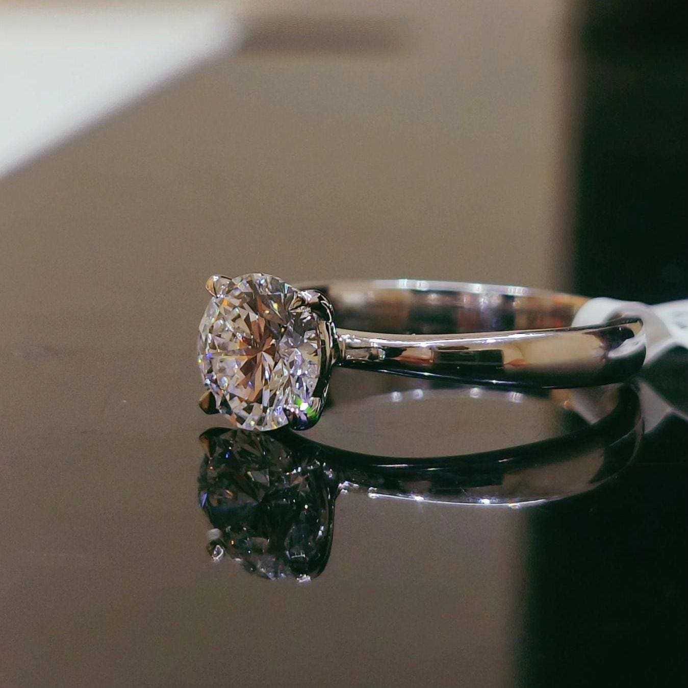 1.00 Carat Lab Grown Diamond Solitaire Ring | 14K Gold, D Color, VVS2