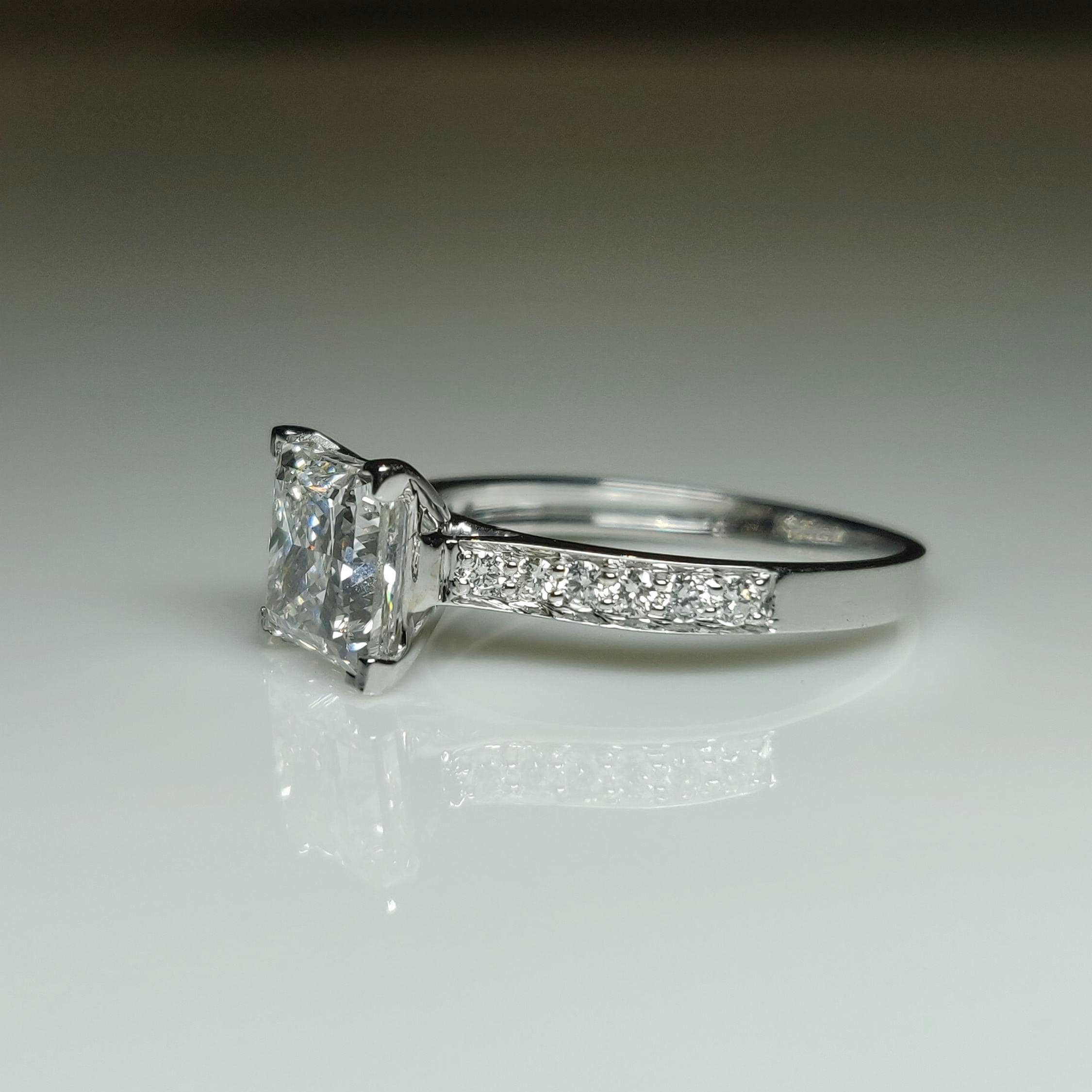 Princess Cut 2.20ct Lab Grown Diamond Ring | 14K Gold Engagement Ring