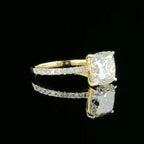 Cushion Cut 2.20 CTW Lab Grown Diamond Engagement Ring, 14K Gold, IGI Certified