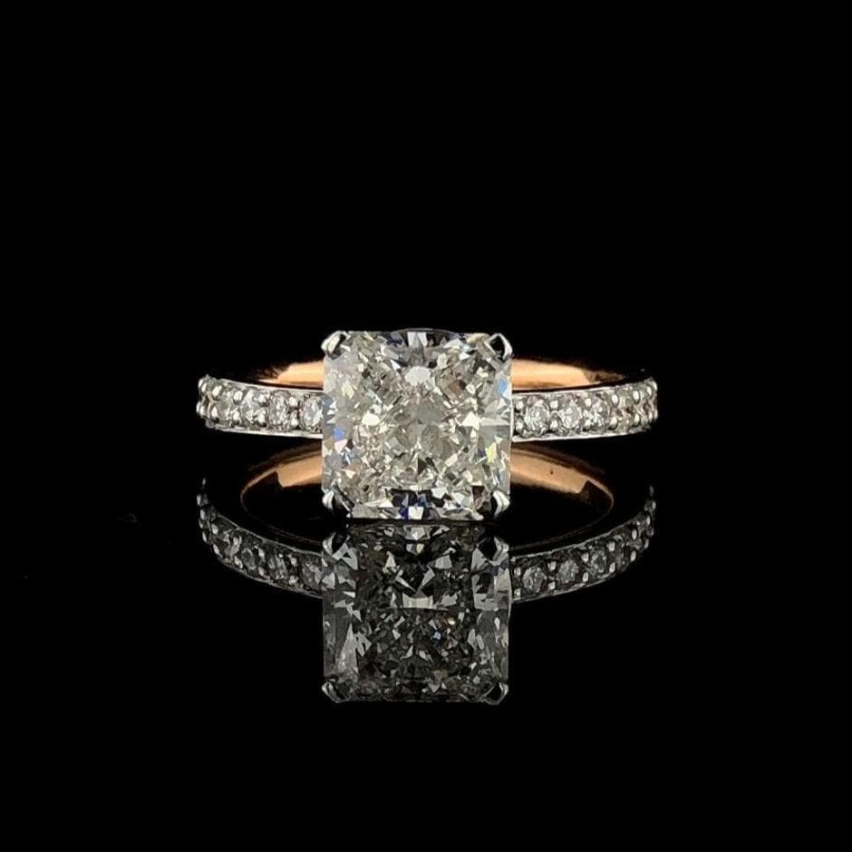 Princess Cut 2.30Ct Lab Grown Diamond Engagement Ring | 14K Gold, IGI Certified