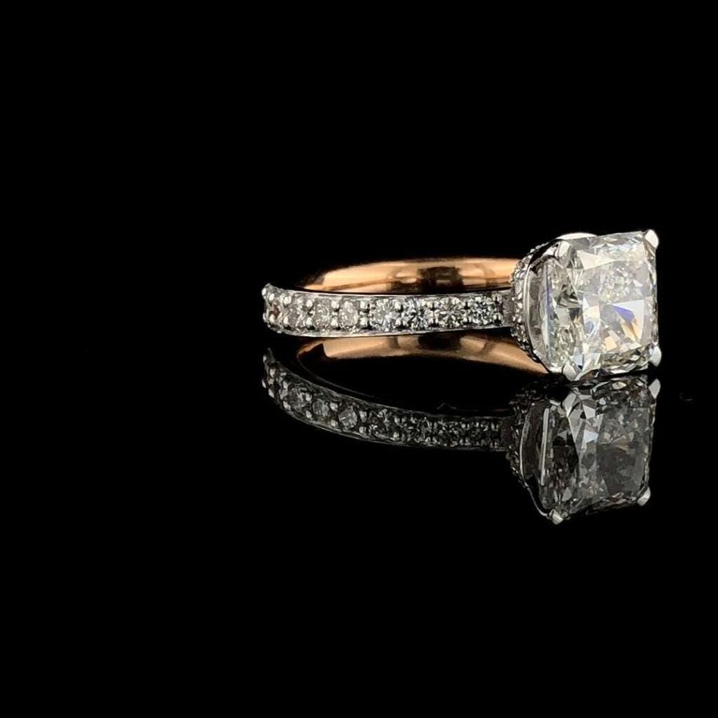 Princess Cut 2.30Ct Lab Grown Diamond Engagement Ring | 14K Gold, IGI Certified