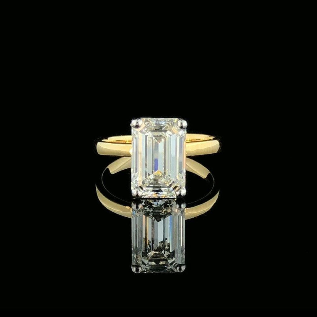 Emerald Cut Lab Grown Diamond Ring | 14K Gold IGI Engagement Ring