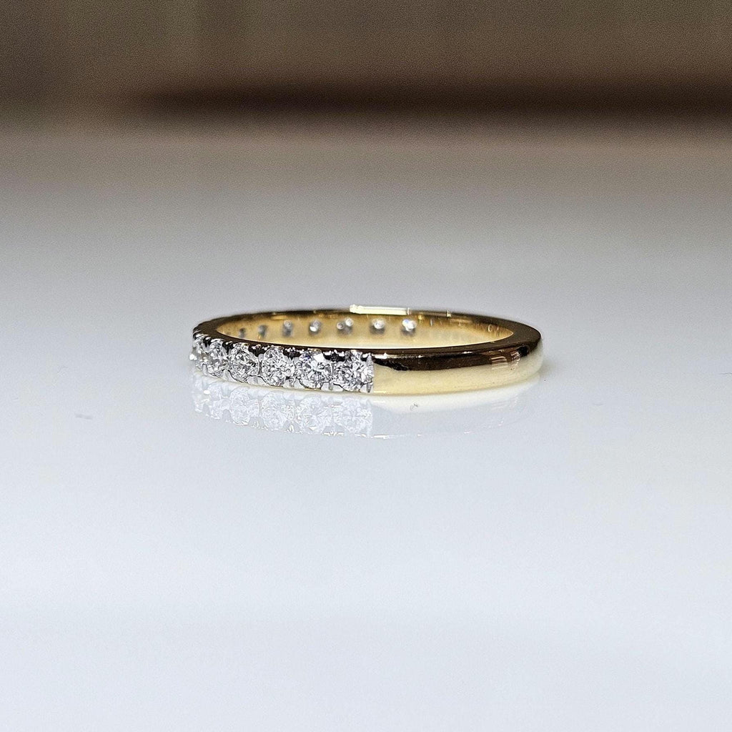 Lab Grown Diamond 14K Gold Wedding Band | Half Eternity Stacking Ring