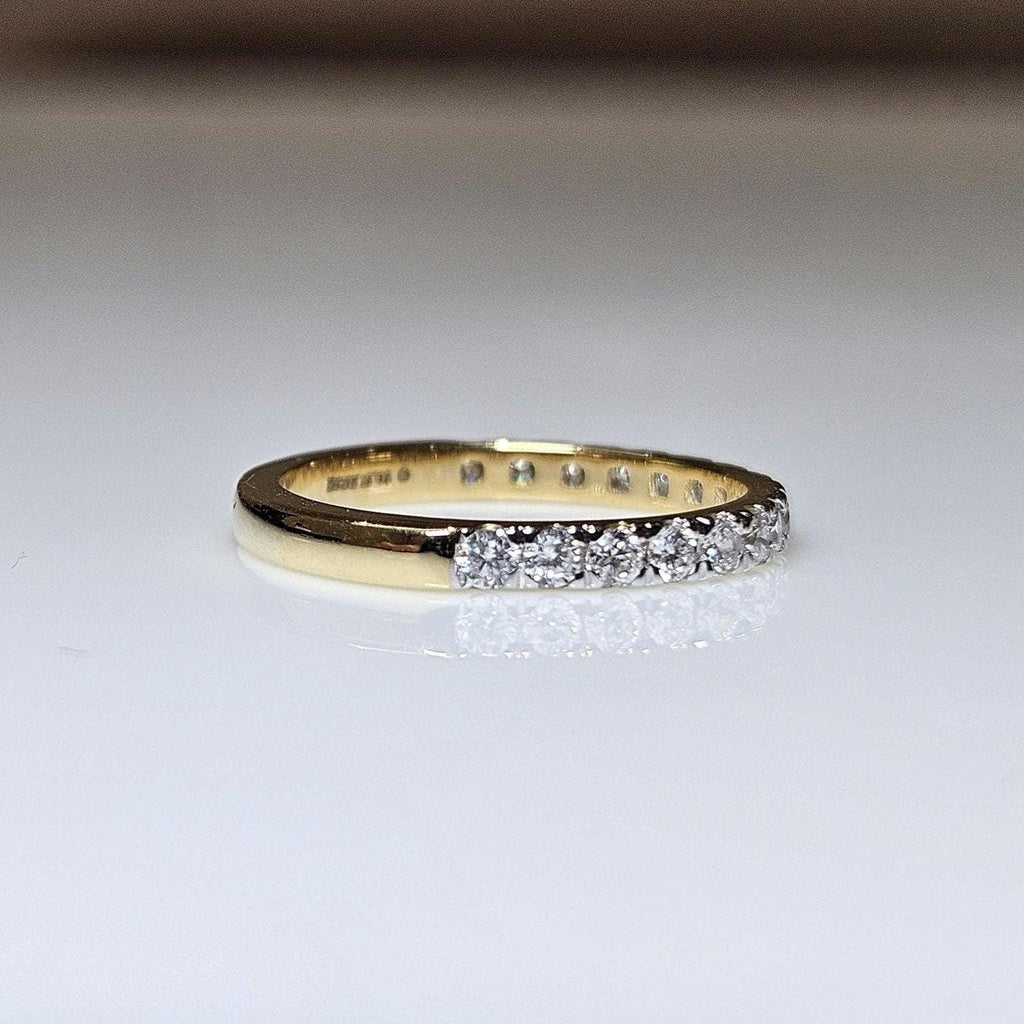 Lab Grown Diamond 14K Gold Wedding Band | Half Eternity Stacking Ring