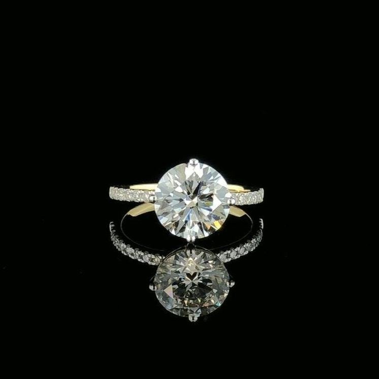 2.20ct Round Lab Grown Diamond Engagement Ring | 14K Gold, IGI Certified