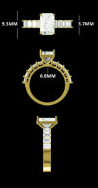 3.50Ct Radiant Lab Diamond Ring | Emerald Cut, 14K Gold, SGL Certified