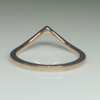 14K Solid Gold V-Shape Ring: Dainty Minimalist Wedding Band