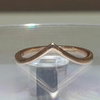 14K Solid Gold V-Shape Ring: Dainty Minimalist Wedding Band