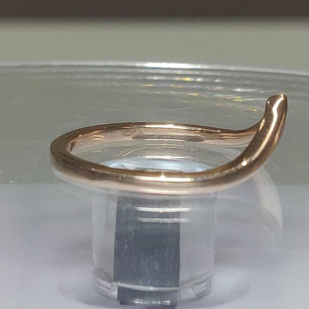 14K Solid Gold V-Shape Ring: Dainty Minimalist Wedding Band