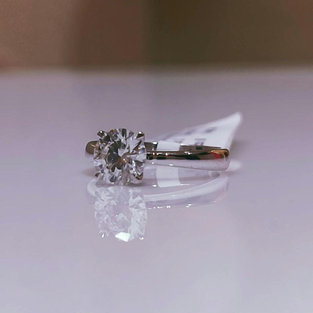 1.00 Carat Lab Grown Diamond Solitaire Ring | 14K Gold, D Color, VVS2