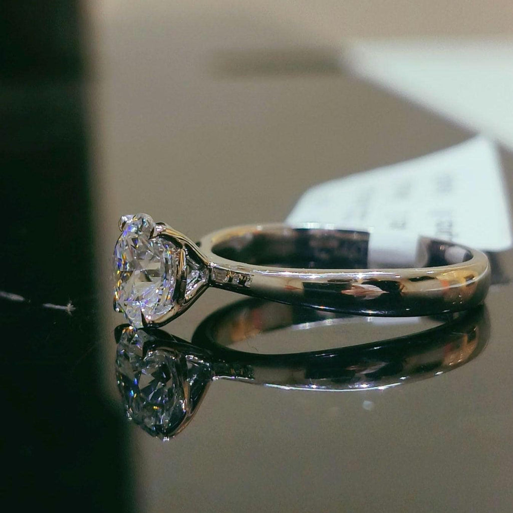 1.00 Carat Lab Grown Diamond Solitaire Ring | 14K Gold, D Color, VVS2
