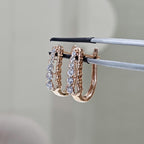 14K Gold Lab Grown Diamond Huggie Earrings | Dangle Hoops