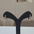 14K Gold Lab Grown Diamond Huggie Earrings | Dangle Hoops