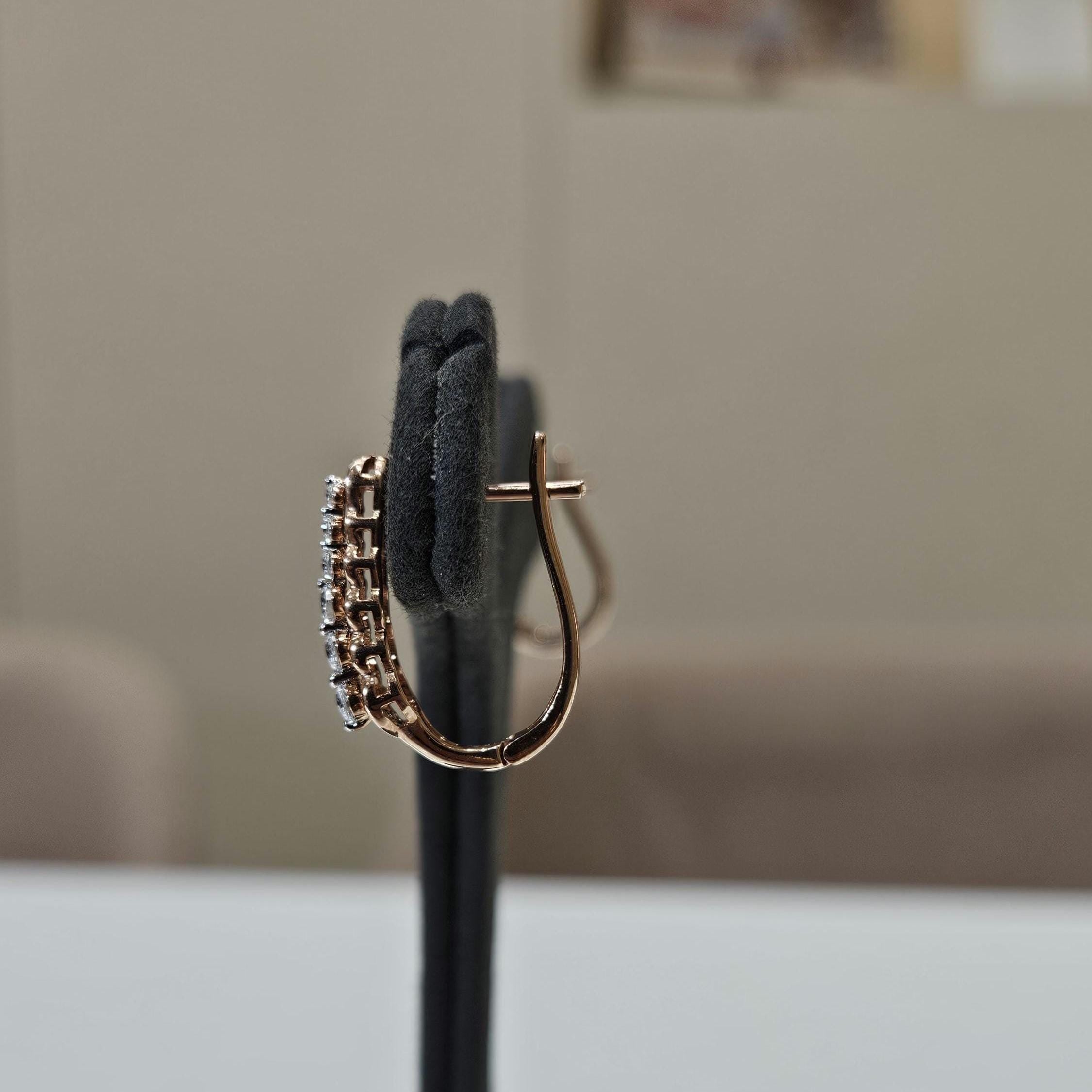 14K Gold Lab Grown Diamond Huggie Earrings | Dangle Hoops