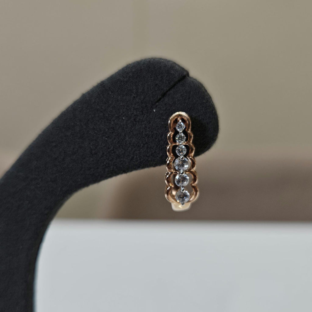 14K Gold Lab Grown Diamond Huggie Earrings | Dangle Hoops