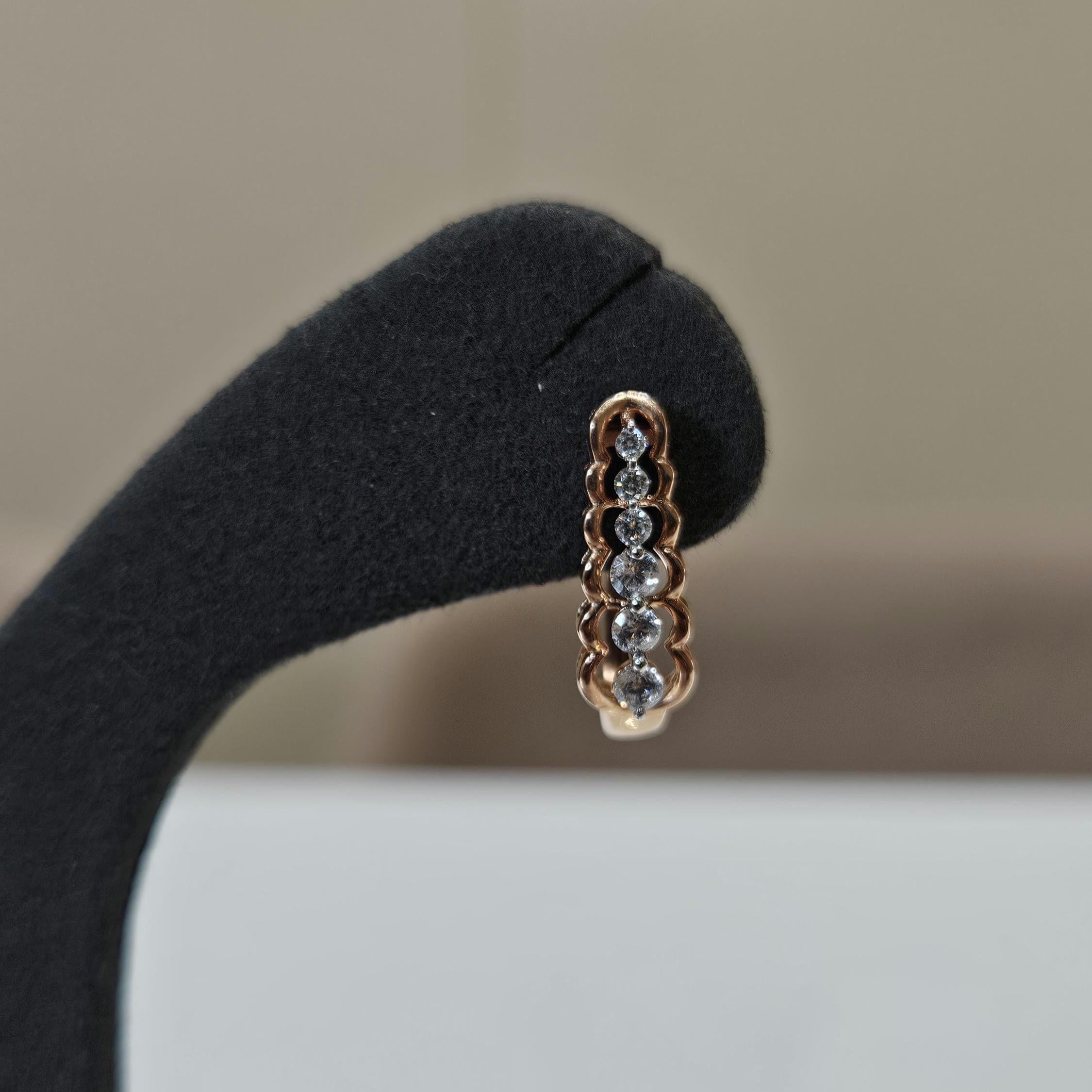 14K Gold Lab Grown Diamond Huggie Earrings | Dangle Hoops
