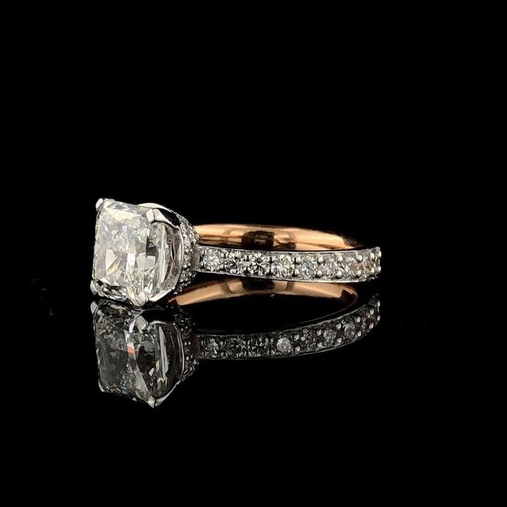 Princess Cut 2.30Ct Lab Grown Diamond Engagement Ring | 14K Gold, IGI Certified