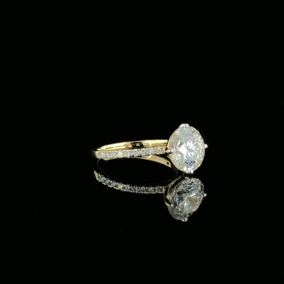 2.20ct Round Lab Grown Diamond Engagement Ring | 14K Gold, IGI Certified