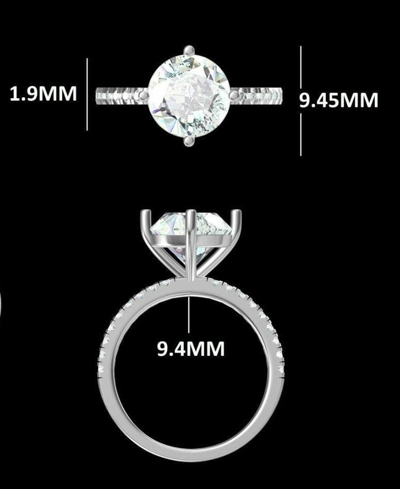 2.20ct Round Lab Grown Diamond Engagement Ring | 14K Gold, IGI Certified