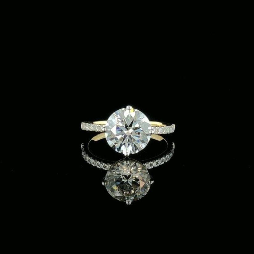 2.20ct Round Lab Grown Diamond Engagement Ring | 14K Gold, IGI Certified