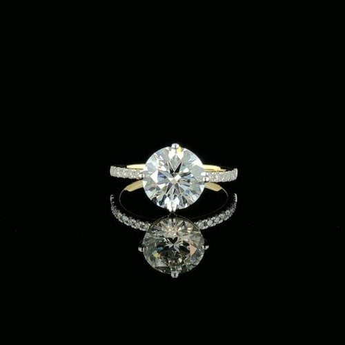 2.20ct Round Lab Grown Diamond Engagement Ring | 14K Gold, IGI Certified