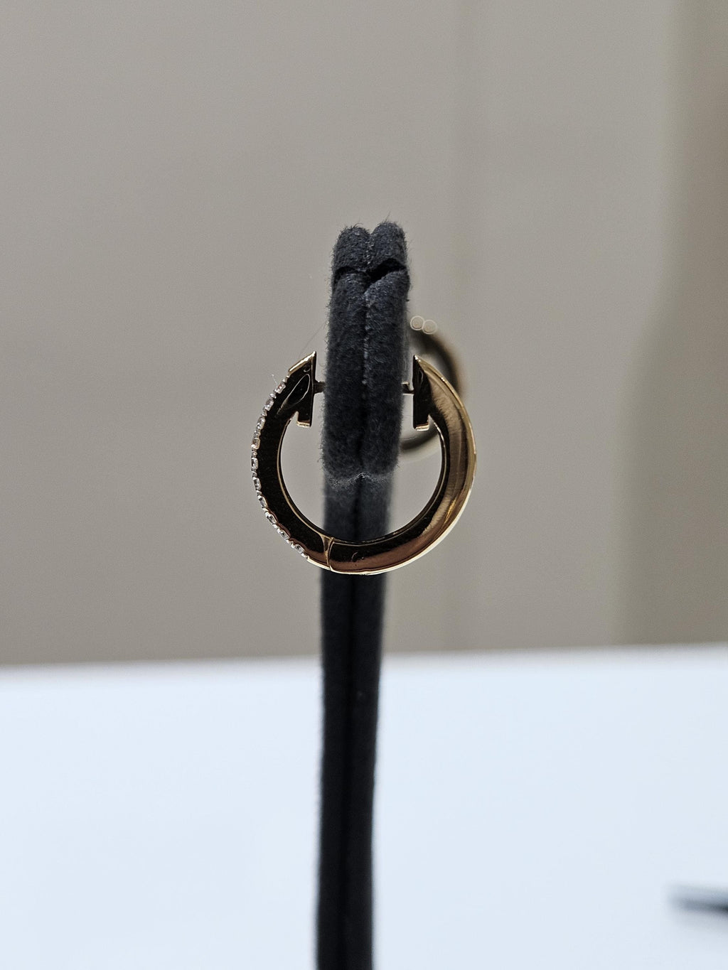 14K Gold Lab Grown Diamond Huggie Earrings: Sustainable Dangle Hoops