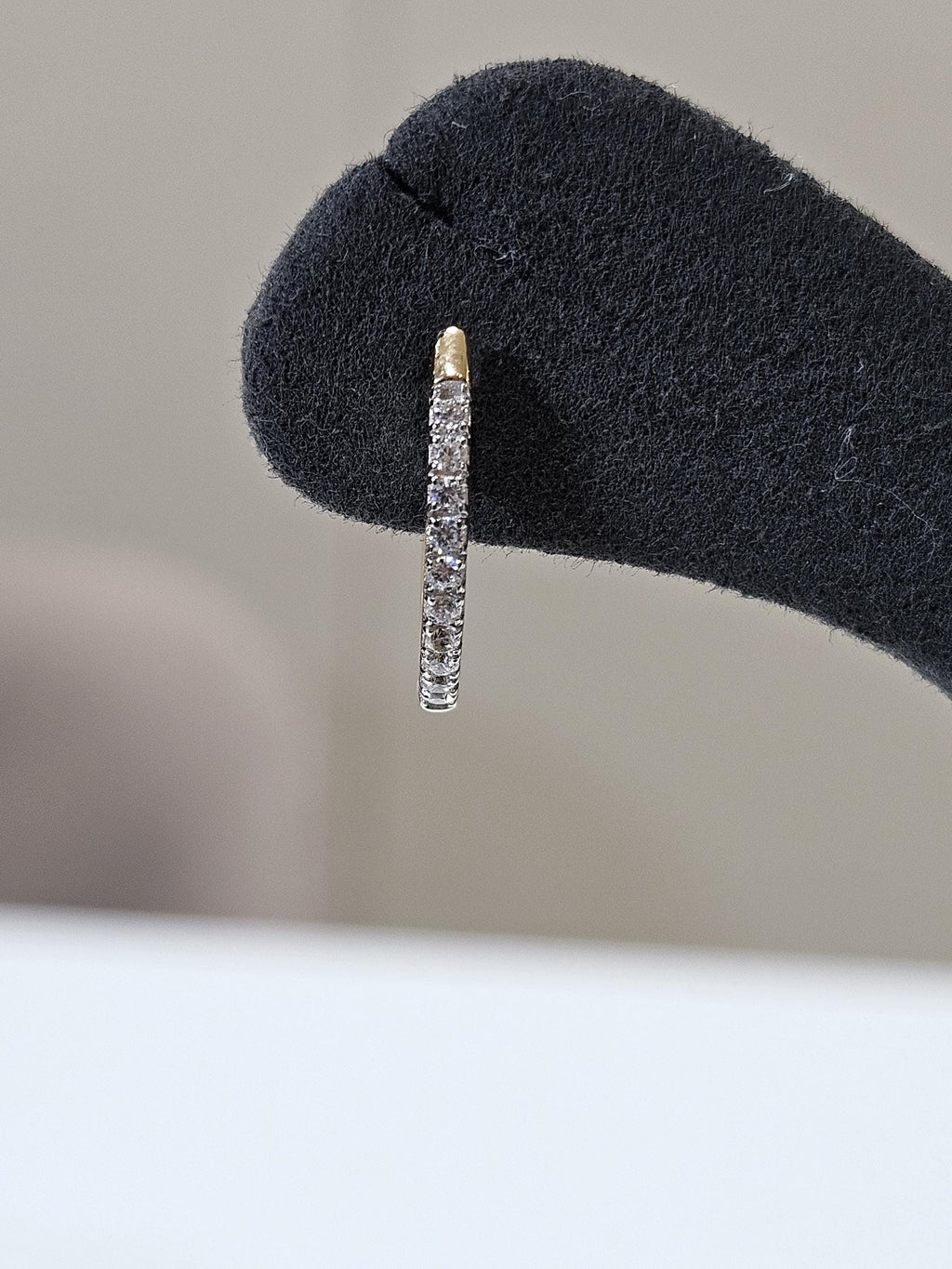 14K Gold Lab Grown Diamond Huggie Earrings: Sustainable Dangle Hoops