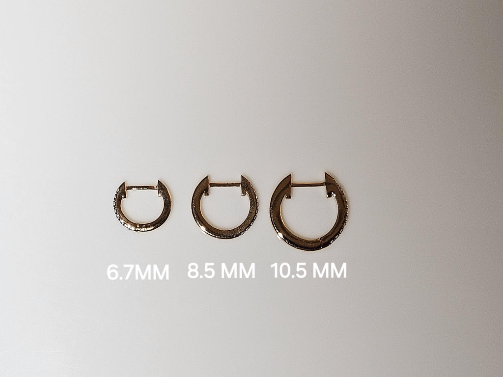 14K Gold Lab Grown Diamond Huggie Earrings: Sustainable Dangle Hoops