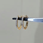14K Gold Lab Grown Diamond Huggie Earrings: Sustainable Dangle Hoops