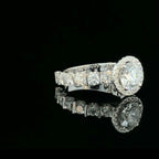 Lab Grown Diamond Halo Engagement Ring: 2.85Ct, 14K Solid Gold, SGL Certified