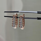 14K Gold Lab Grown Diamond Huggie Earrings | Dangle Hoops