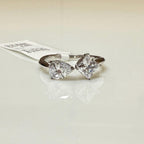 14k Gold Toi et Moi Ring: 2 Carat Lab Grown Pear & Princess Diamond