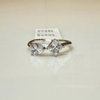 14k Gold Toi et Moi Ring: 2 Carat Lab Grown Pear & Princess Diamond