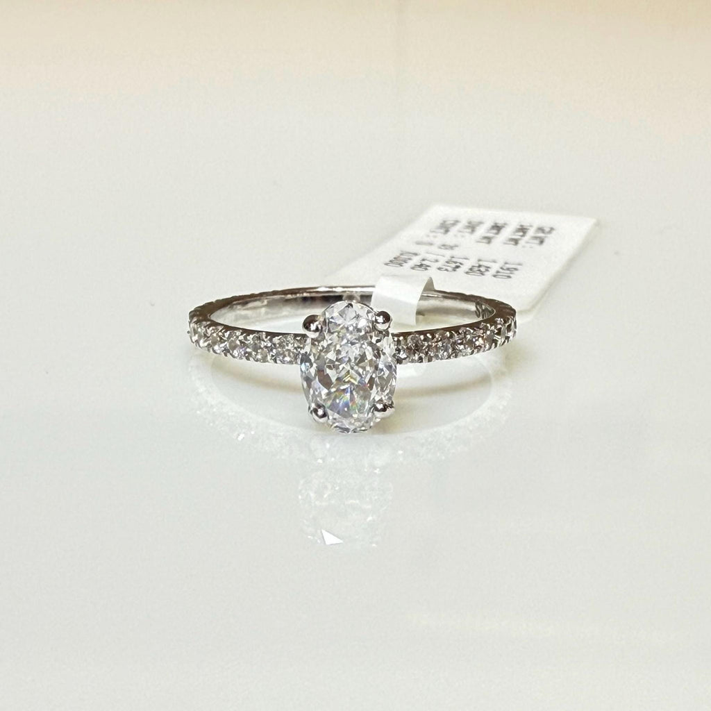 Oval Lab Diamond Engagement Ring: 14K Gold Wedding Band, IGI Certified