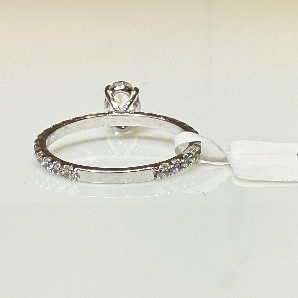 Oval Lab Diamond Engagement Ring: 14K Gold Wedding Band, IGI Certified