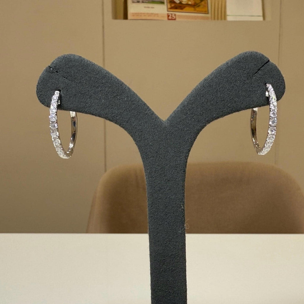 14K Gold Lab Grown Diamond Hoop Earrings | Sustainable Huggie Hoops