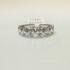 Oval Lab Grown Diamond Wedding Band: 14K Gold Bezel Set Stacking Ring