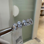 Oval Lab Grown Diamond Wedding Band: 14K Gold Bezel Set Stacking Ring