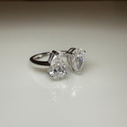 Lab Grown Diamond Toi et Moi Ring | 14K Gold Pear Cut Engagement Ring