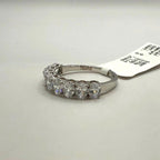 Oval Lab Grown Diamond Wedding Band: 14K Gold Half Eternity Ring
