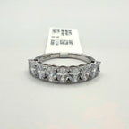 Oval Lab Grown Diamond Wedding Band: 14K Gold Half Eternity Ring