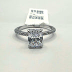 Elongated Cushion Lab Grown Diamond Ring | 14K Gold Hidden Halo Engagement Ring