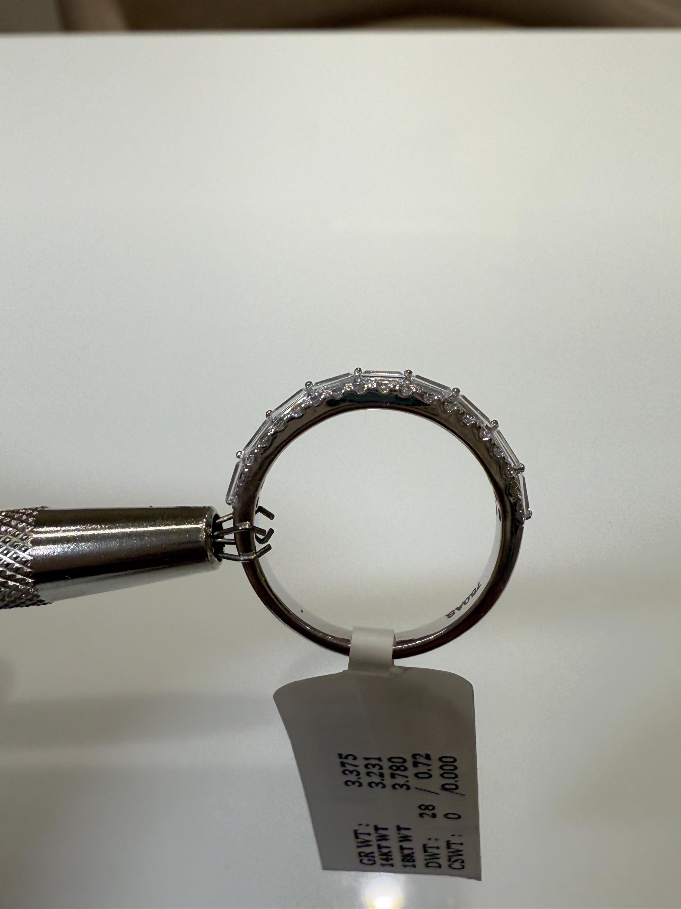 Lab Grown Diamond Wedding Band: 14K Gold Baguette & Round Half Eternity
