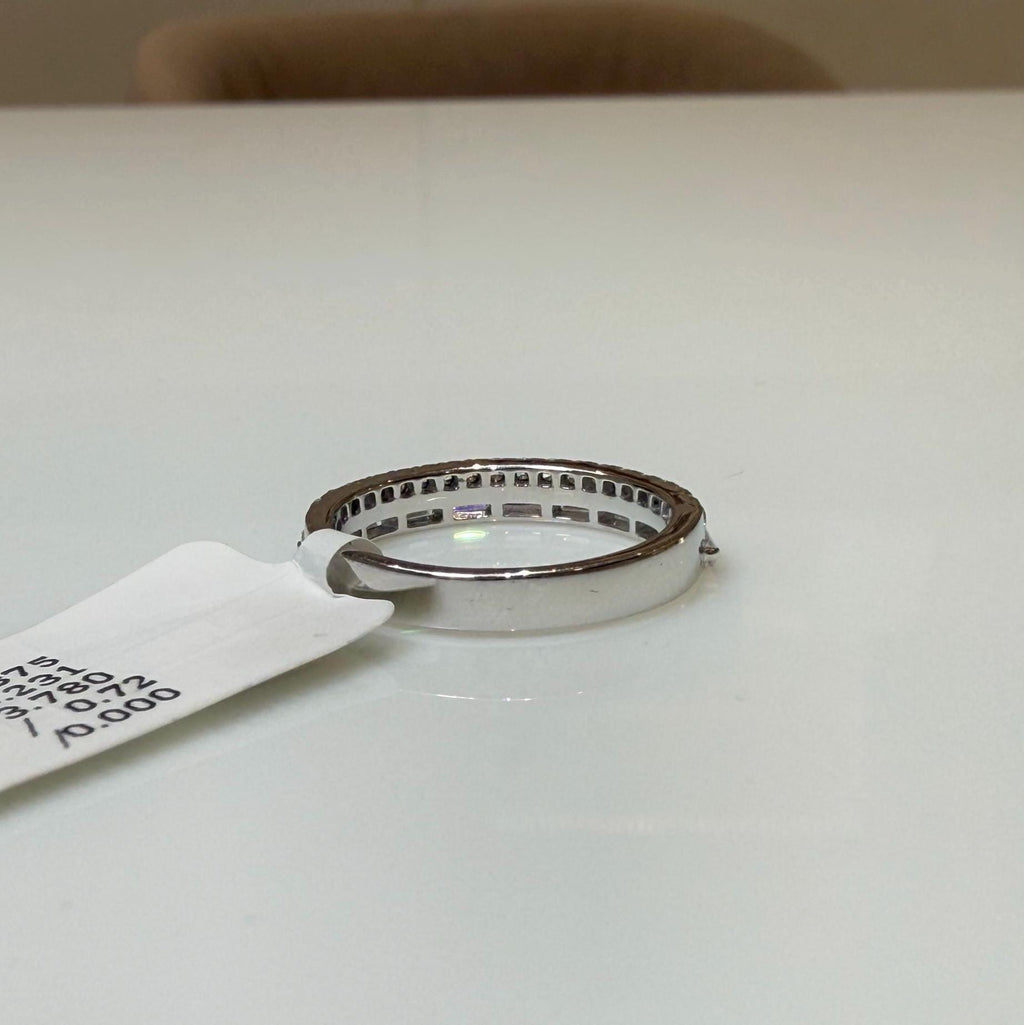 Lab Grown Diamond Wedding Band: 14K Gold Baguette & Round Half Eternity