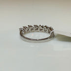 14K Gold Heart Cut Lab Diamond Wedding Band: 7 Stone Half Eternity Ring