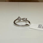 14k Gold Toi et Moi Ring: 2 Carat Lab Grown Pear & Princess Diamond