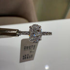 Oval Lab Diamond Engagement Ring: 14K Gold Wedding Band, IGI Certified