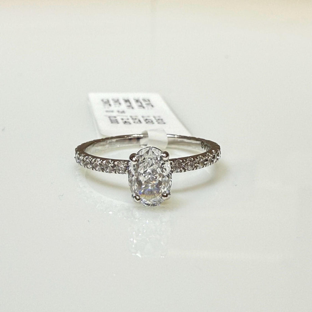 Oval Lab Diamond Engagement Ring: 14K Gold Wedding Band, IGI Certified