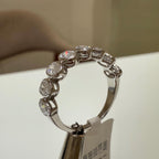 Oval Lab Grown Diamond Wedding Band: 14K Gold Bezel Set Stacking Ring