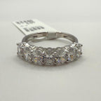Oval Lab Grown Diamond Wedding Band: 14K Gold Half Eternity Anniversary Ring
